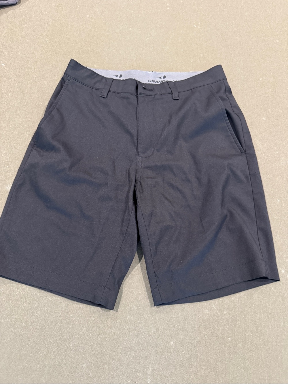Grand Slam Men's Dark Black Flat Front Golf Shorts